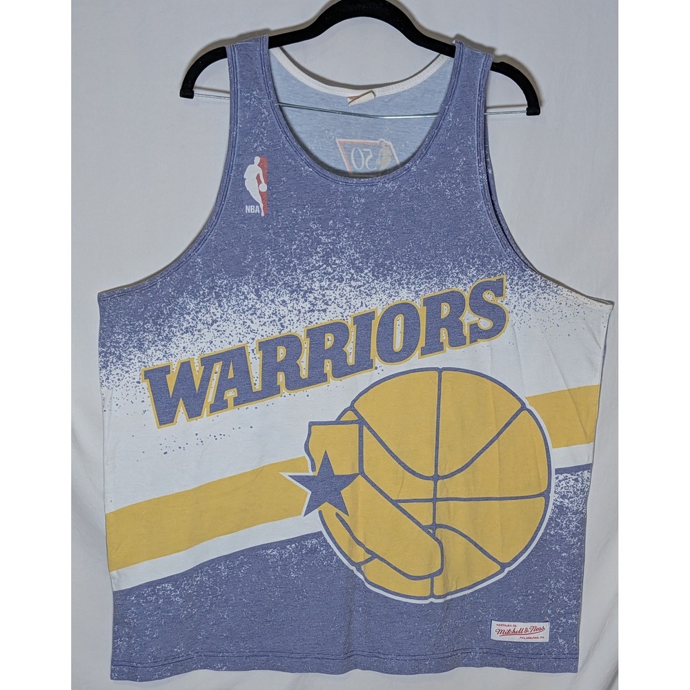 Mitchell & Ness Golden State Warriors NBA Tank Top Men's XXL Blue Distressed